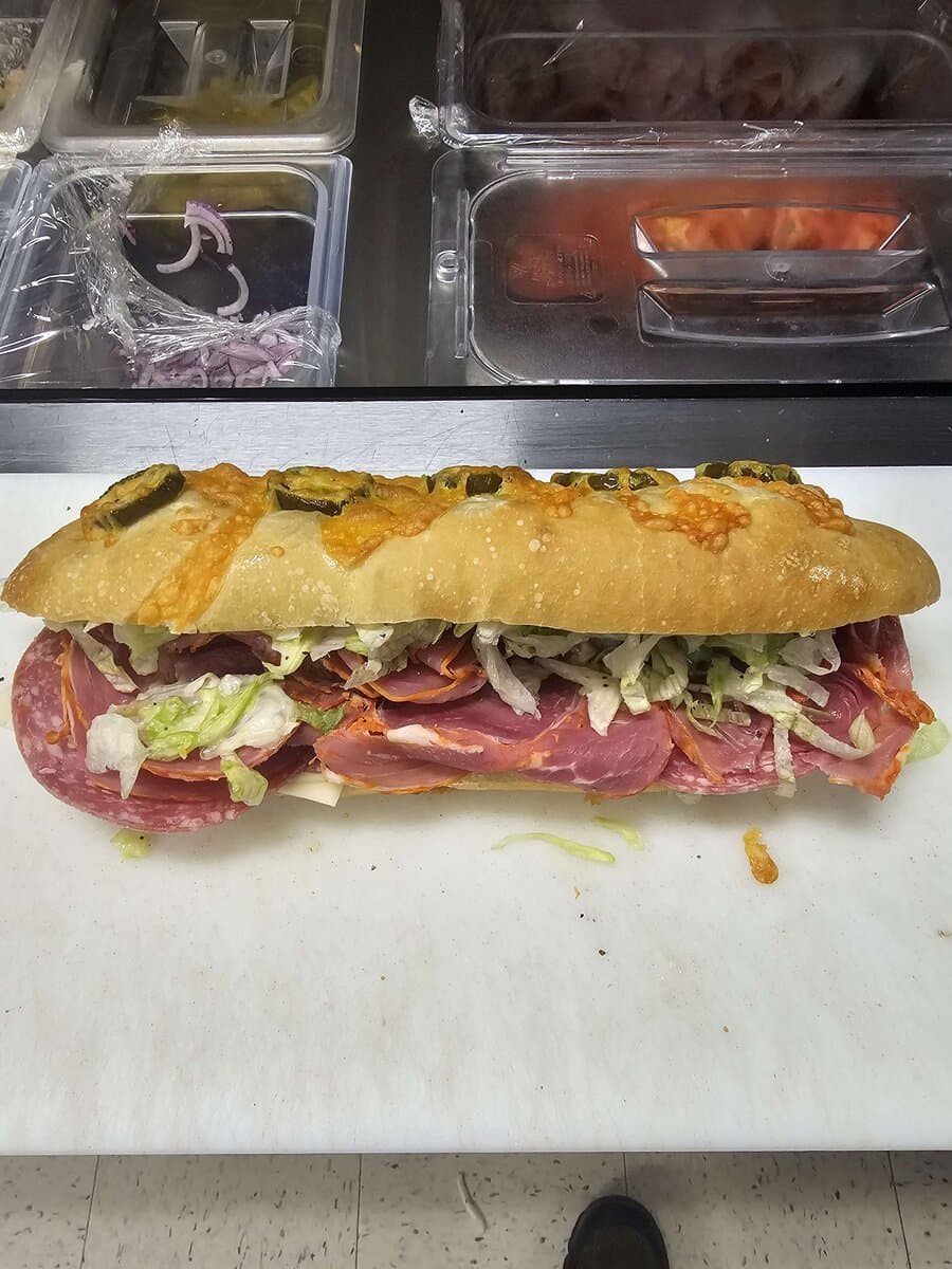 Delicious sandwich from Bank St. Grinders in Kingman, AZ